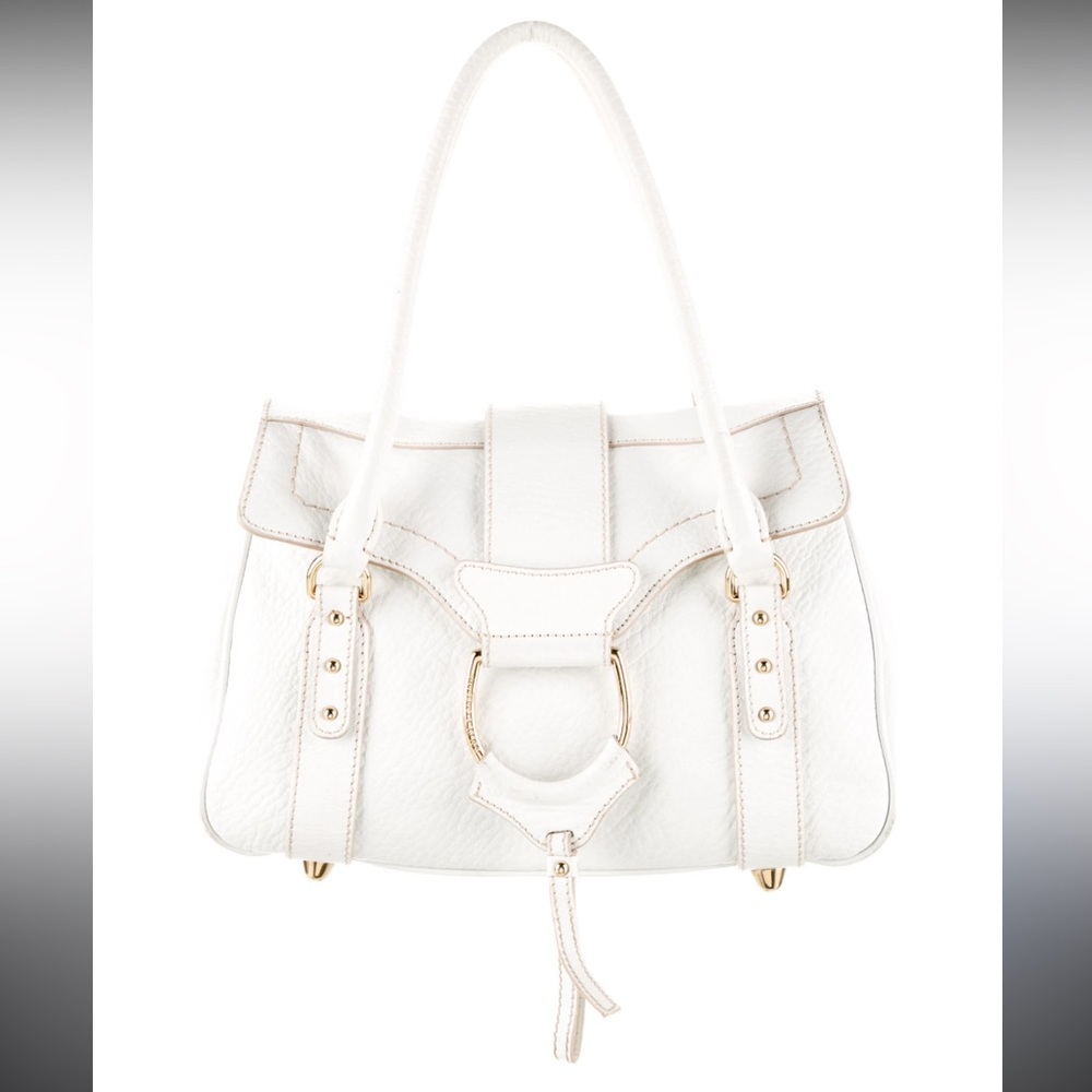 Dolce and Gabbana Vintage White Women's D-Ring Handle Handbag